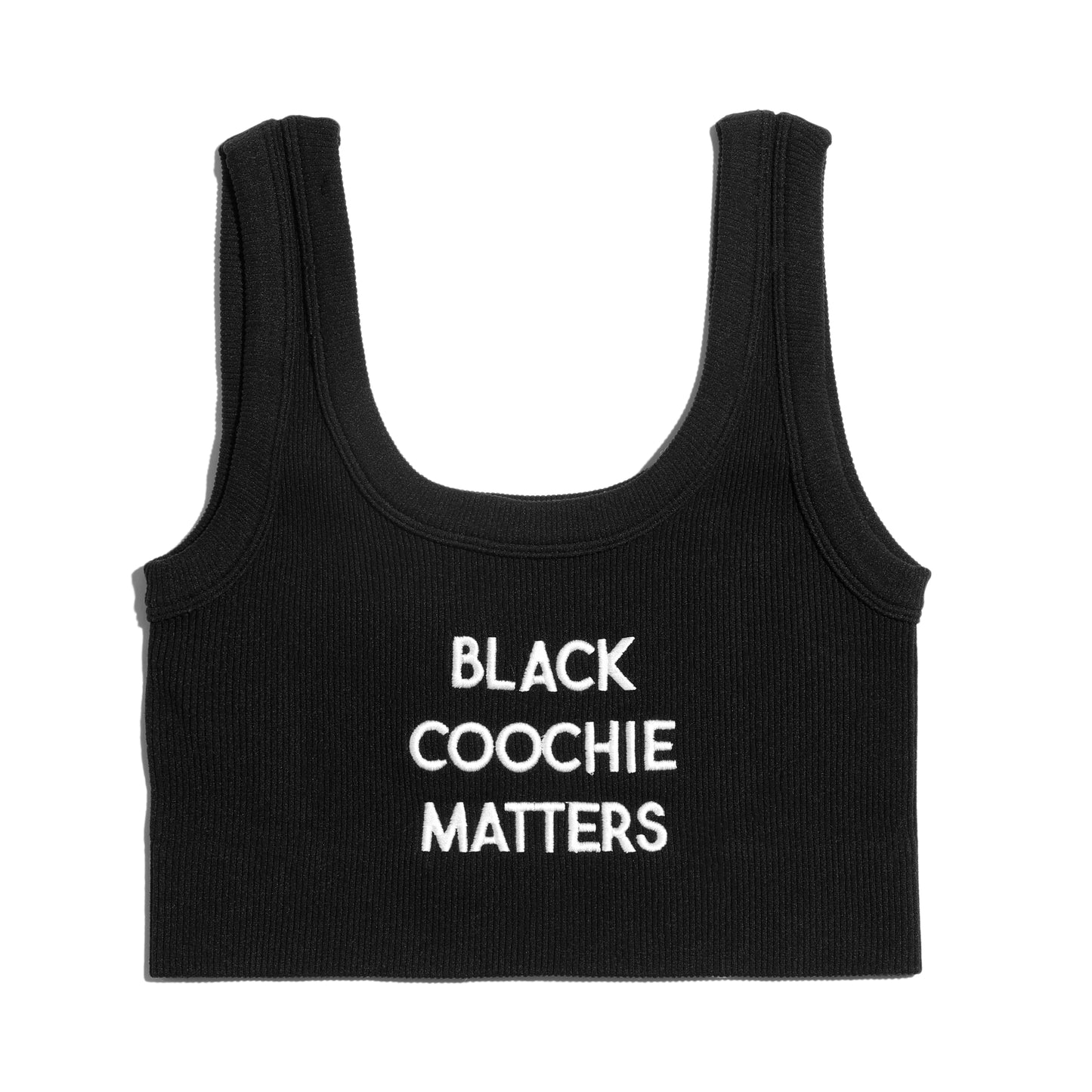 Black Coochie Matters Cropped Tank Black