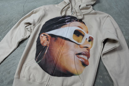 Unisex Vintage Missy Elliot Zippered Hoodie