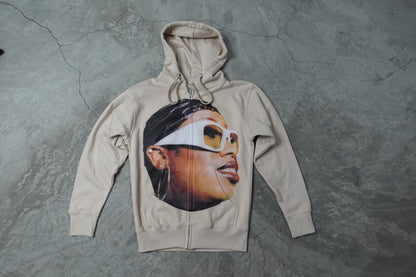 Unisex Vintage Missy Elliot Zippered Hoodie