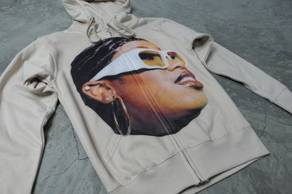 Unisex Vintage Missy Elliot Zippered Hoodie