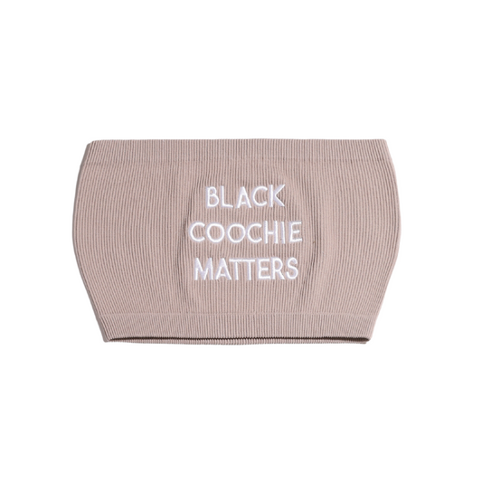 Black Coochie Matters Bandeau Tan