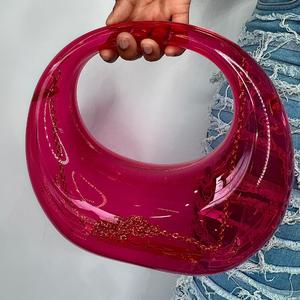 Pink Clear Acrylic Purse